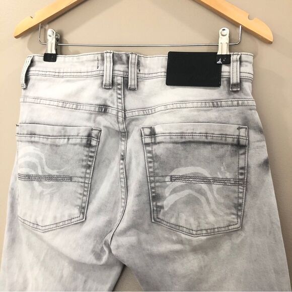 SWITCH Remarkable JEANS MEN'S 30 Acid Washed RIPPED Slim Taper PATCHES Hallyu - Picture 6 of 11